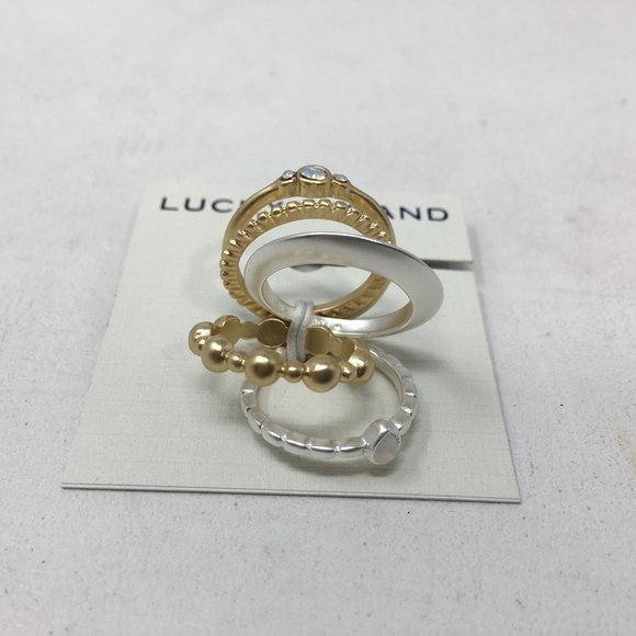 Lucky Brand Two Tone Ring Stack, Women's Size Multi - Picture 5 of 6